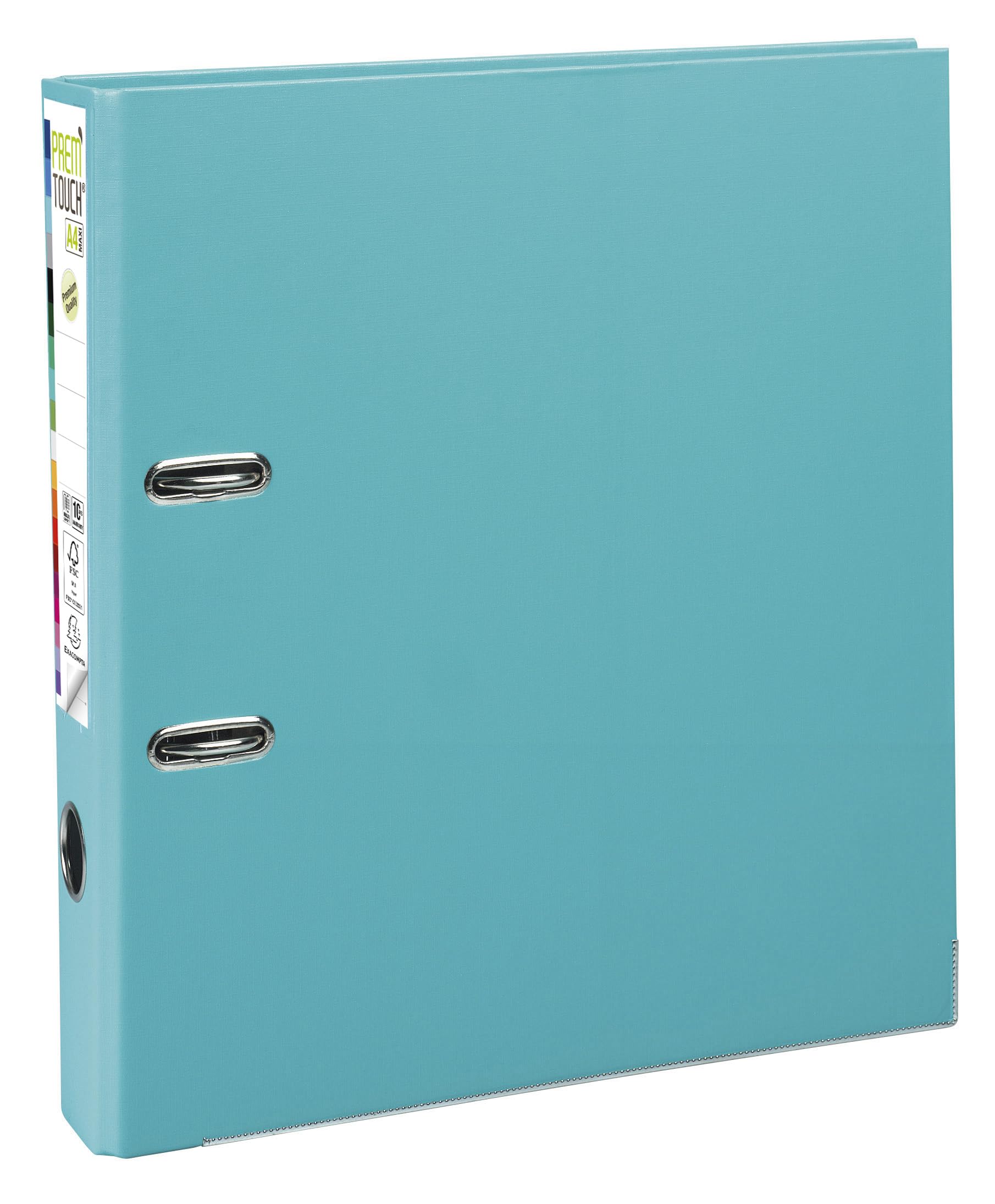 Exacompta - Réf. 53103E - Carton de 10 classeurs à levier A4 MAXI Prem'Touch - Dos 50 mm - Mécanique 55 mm - Dimensions extérieures : 32 x 30 x 5 cm - Format à classer A4 maxi - Coloris : Vert clair