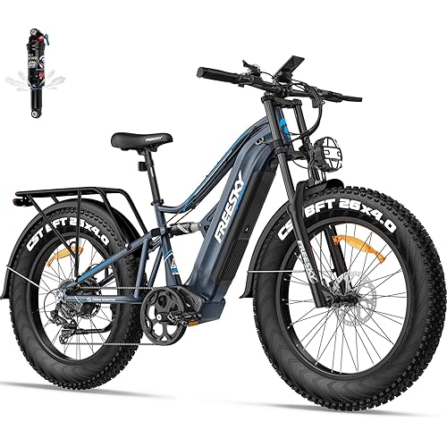 FREESKY 2500W BAFANG Motor Electric Bike for Adults, 48V 30Ah Samsung Cells Battery Ebike 120 Miles, 38+MPH, 26" Fat Tire Dirt All-Terrain Mountain E Bike, Full Suspension, UL 2849 Certified by TÜV