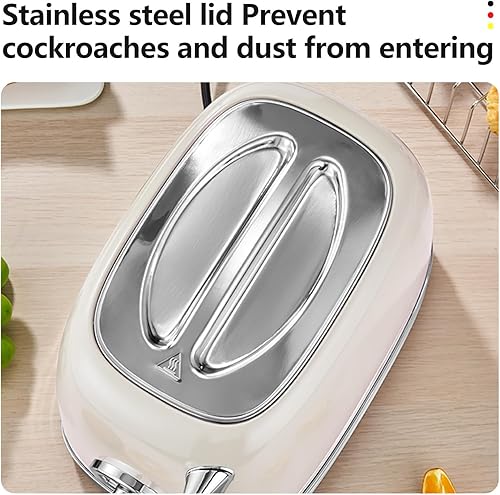 Miniatura 7 de Wiltal Tostadora de 2 rebanadas, tostadora retro, tostadora de bagel, con tapa de acero inoxidable, con accesorio para pan, funciones de