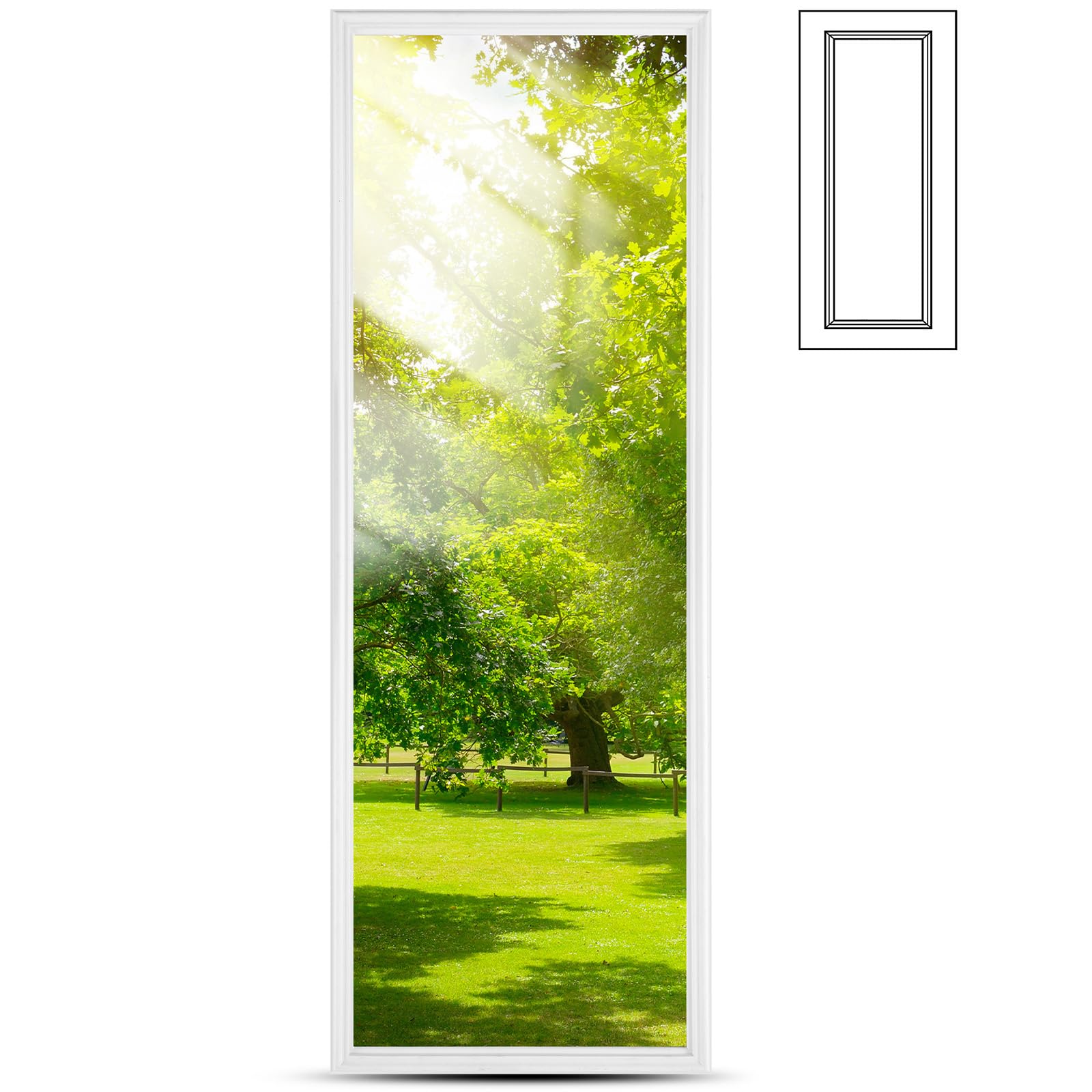 Photo 1 of Pushglossy 22" x 64" Low-e Entry Door Glass Insert, 24"x 66" Outer Frame, Exterior Front Door Window Inserts White Replacement Kit for Home Lmprovement