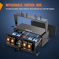 Vista 2 de Nilight Caja de interruptor basculante de 4 cuadrillas 12V SPST ON Off Interruptores de palanca PD tipo C y QC 3.0 USB Sockcet Voltímetro Luz LED