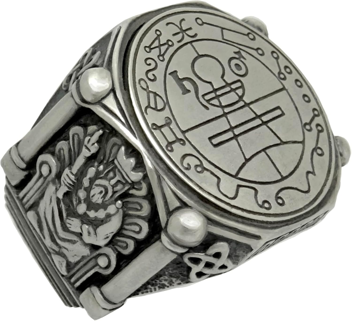 Secret Seal of King Solomon Sterling Silver 925 Men’s Ring Demon Protection Amulet Exorcism
