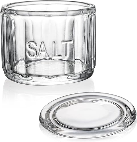 Miniatura 3 de Nicunom Paquete de 2 saleros de cristal transparente con tapa, contenedor de almacenamiento de sal, estilo retro, decoración de cocina, regalo de
