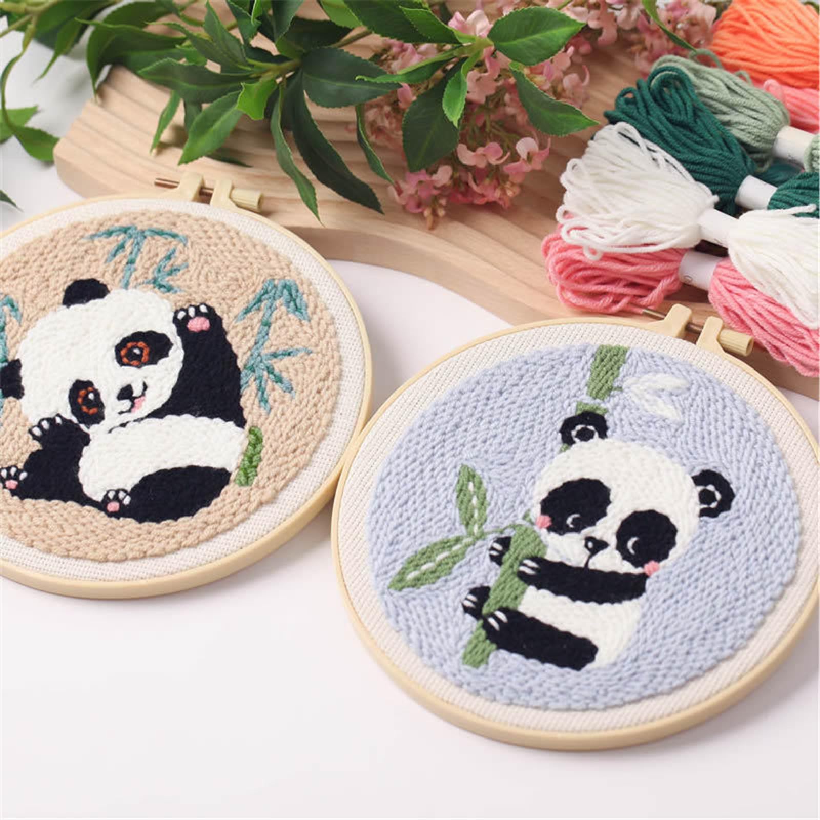 Kompletny zestaw do Punch Needle Panda 3 szt. DIY