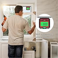 Vista 3 de Transportador de medidor de ángulo digital, buscador de ángulo electrónico, caja de nivel digital con base magnética, herramienta de medición