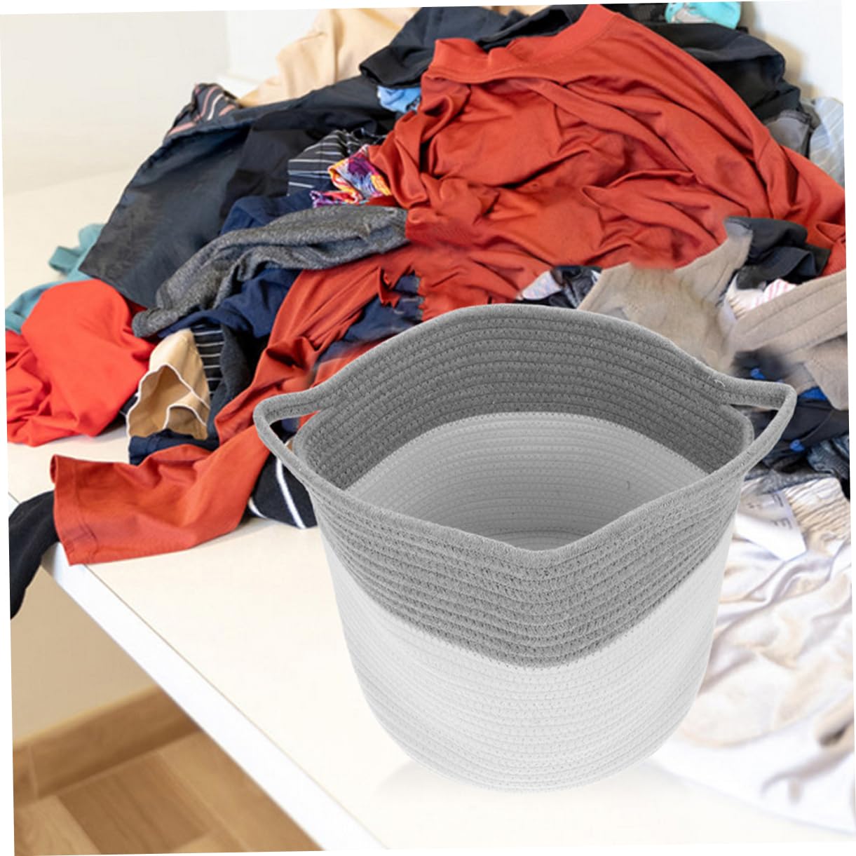 Toddmomy 2 Cestas De Almacenamiento Para La Colada Cestas Para Juguetes Cestas Para Mantas Cestas Redondas Para La Colada Cestas Estéticas Para La Colada Cestas Pequeñas De Cuerda De