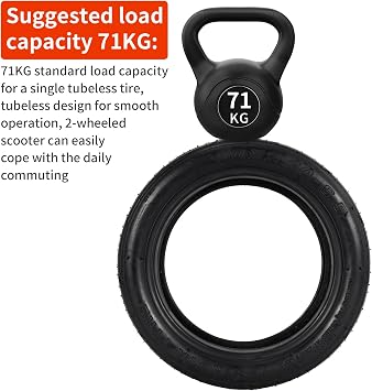 10x2.70-6.5 Tubeless Tire, 10 Inch Scooter Vacuum Tire for Speedway Dualtron Joyor Titan Segway Gotrax Mten3 Okai Beetle Hitway H5 Electric/Gas Scooter balance Scooter 10 OD Tyre