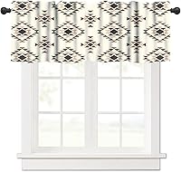 Vista 27 de Aztec Native - Juego de cortinas de cocina, cenefas geométricas tribales del suroeste para ventana de cocina, cortinas cortas con estampado étnico