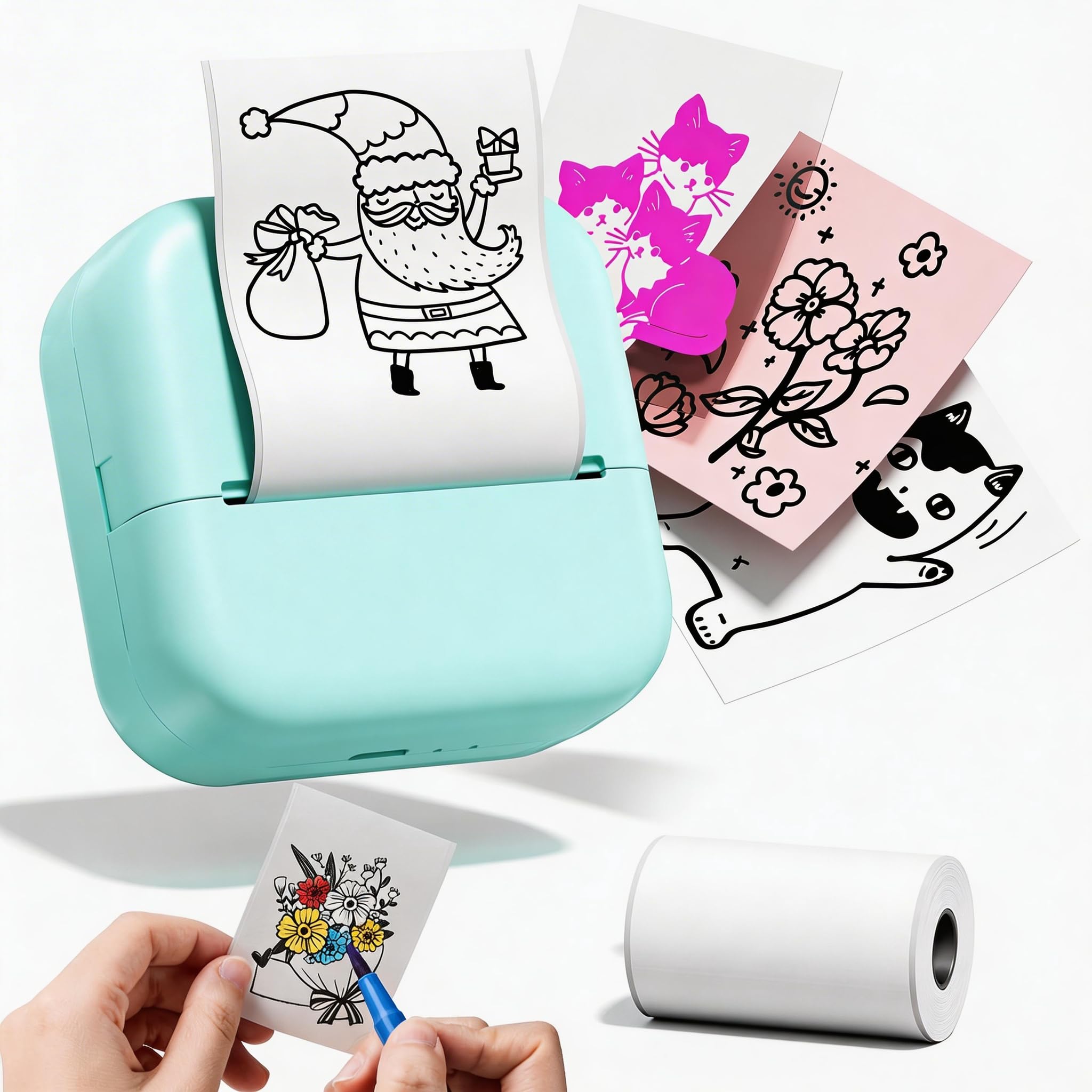 Little Kāna & Hemo FILE ME-002 Phomemo Mini impressora de adesivos de impressão – Máquina de