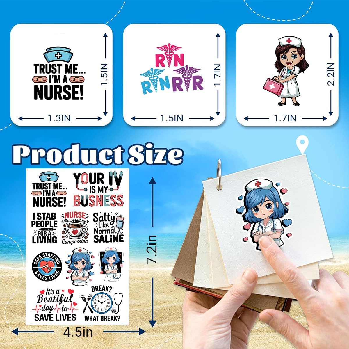 60 Pcs Nurse Stickers, Funny Medical Quotes Vinyl Decals for Laptop, Water Bottle, Notebook, Scrapbook, Clipboard, Gift for Nurses, Nursing Students and Healthcare Workers - Image 6