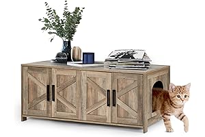 Cat Litter Box Enclosure Furniture for 2 Cats