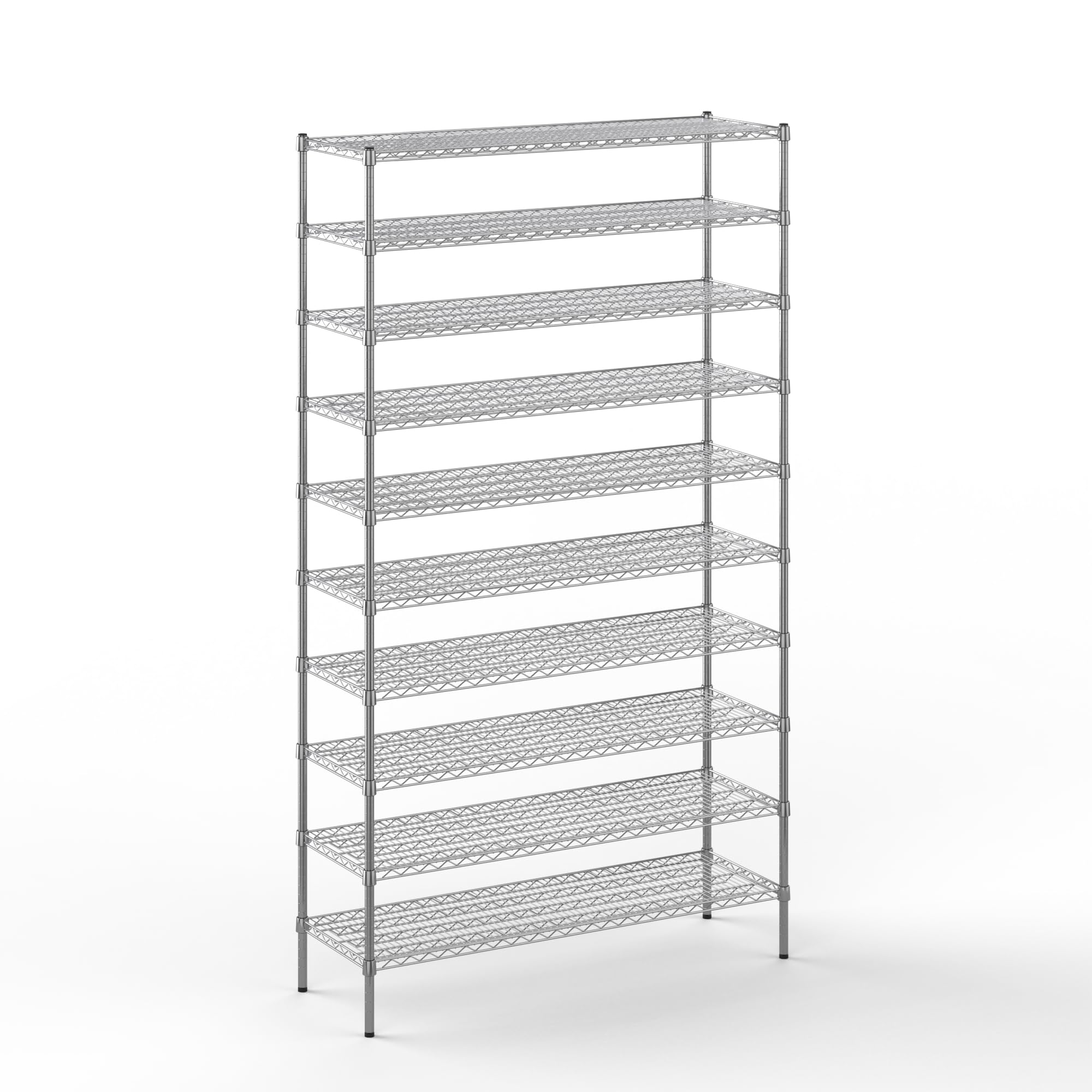 18" Deep x 54" Wide x 96" Height Wire Shelving Kit | 10-Tier | NSF Commercial Storage Rack Unit