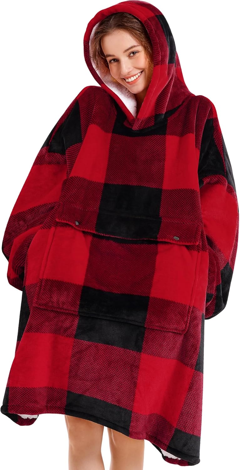 Narecte Cozy Oversized Blanket Hoodie Wearable Blanket Adults Soft Hooded Blanket Hoodie Birthday Gifts for Women Christmas - Image 3