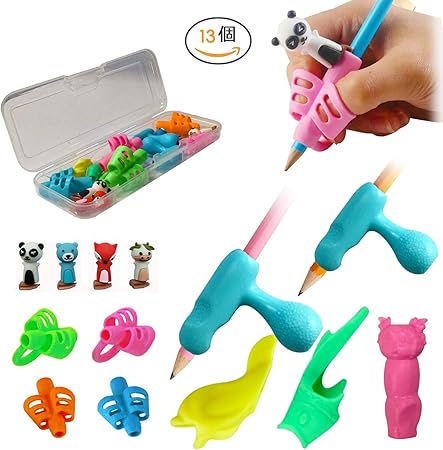 Amazon 鉛筆もちかた矯正 グリップ 鉛筆持ち方補助具 もちかたくん 握り方矯正 ペングリップ 鉛筆ホルダー 筆記矯正器具 子供用 大人用 鉛筆キャップ かわいい 柔らかい 鉛筆もちかたサポート 筆圧疲労を軽減 文房具 オフィス用品 文房具 オフィス用品