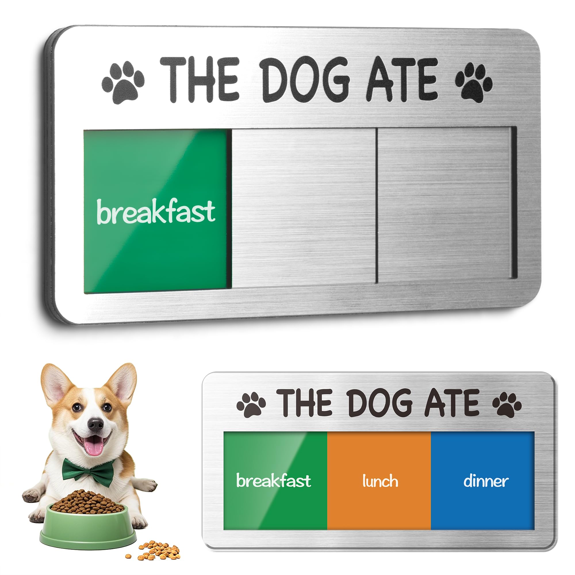Dog Fed Sign- Dog Feeding Chart 3 Times A Day,Pet Feeding Reminder,Did You Feed The Dogs Tracker With Magnets and Double Sided Tape for Fridge,
