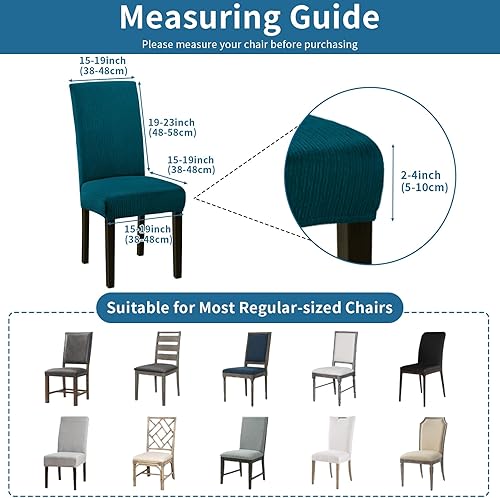 Miniatura 212 de Juego de 6 fundas elásticas para sillas de comedor, extraíbles y lavables, para sillas de comedor, hotel, ceremonia