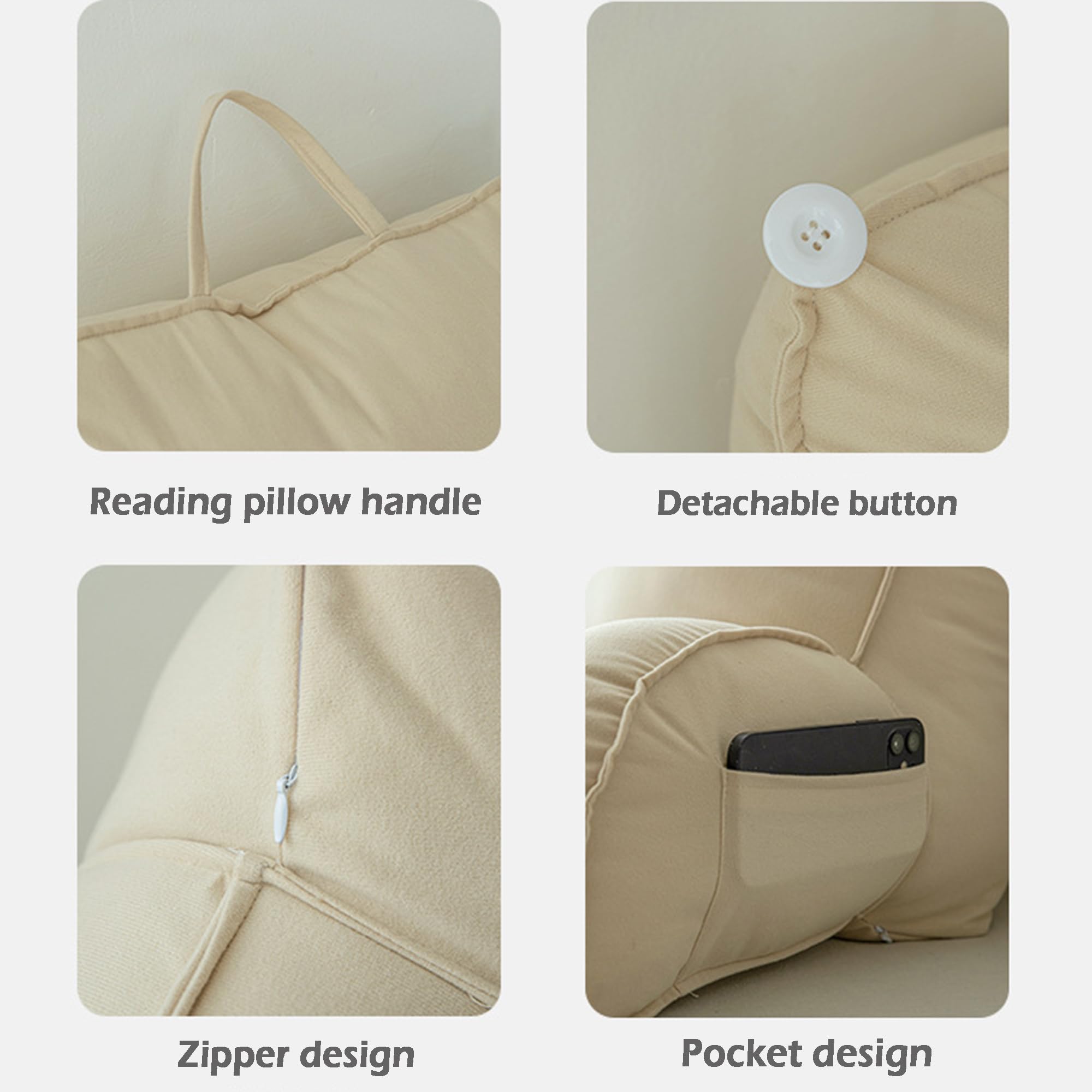 XANAYXWJ Cuscino da Lettura per Divano e Letto Cuscino di Supporto Lombare Cuscino per braccioli Cuscino per Schienale 75 x 40 x 55 cm Accessorio per la Lettura Comodo ed Elegante