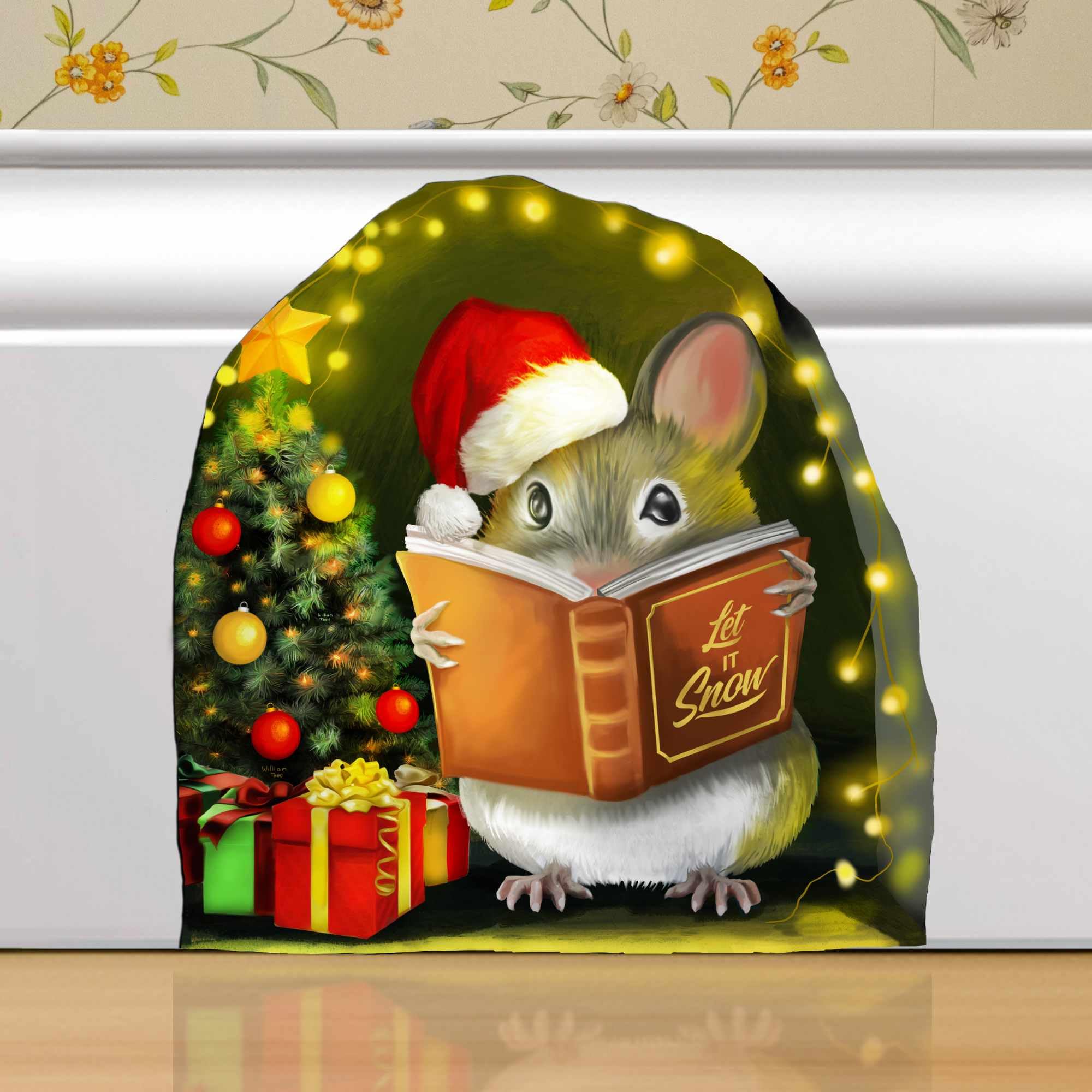 Mouse Reading Book, Wall Decor Sticker Decal, Kids Room, Classroom, Home, Bedroom, Bookcase, Book Lover, of Mice and Men, Children, Adorable, (