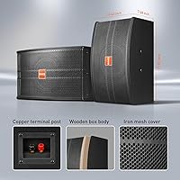 Vista 8 de Par de altavoces pasivos de 8 pulgadas, altavoces de karaoke de 3 vías de potencia máxima de 800 W, 8 ohmios con carcasa de MDF y soportes de pared