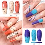 MEET ACROSS Jelly Eggshell Gel Nail Polish Set Gel Polish Kit Soak Off UV Led Lamp Base Top Coat Needed with Gifts Box for Nail Art Salon Design Manicure Starter Set (Color Changing Eggshell)