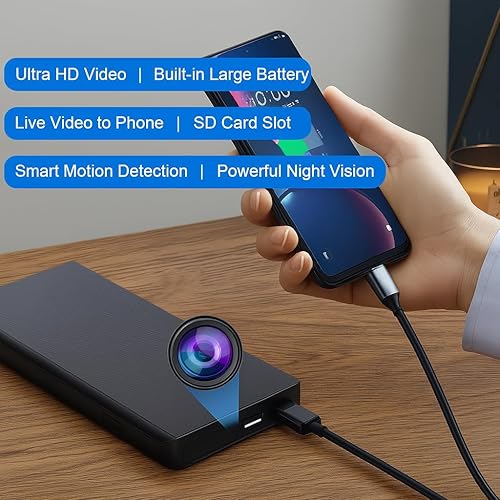 Miniatura 6 de JUSTSTONE Cámara inalámbrica con batería WiFi de 128 GB, cámara de seguridad portátil Vdeo HD1080P más pequeña, monitor de bebé con visión nocturna,