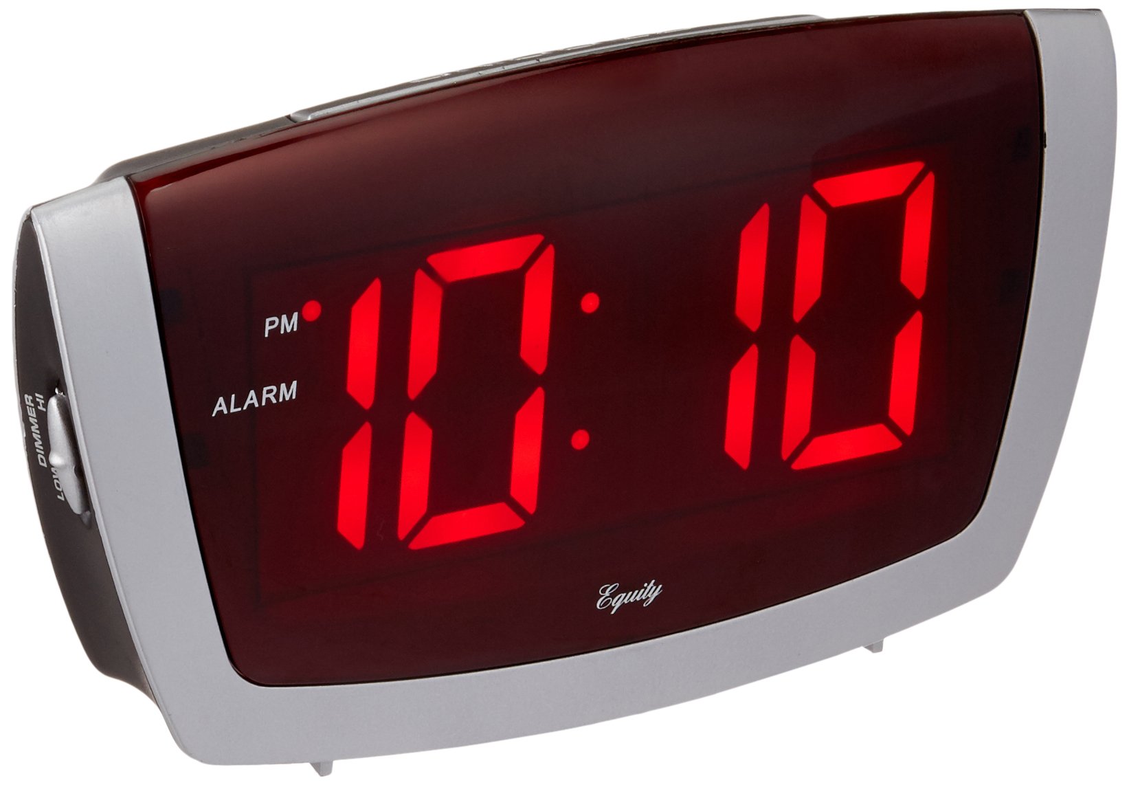 Equity 75906 LED Alarm Clock with High/Low Dimmer, 1.8", Red