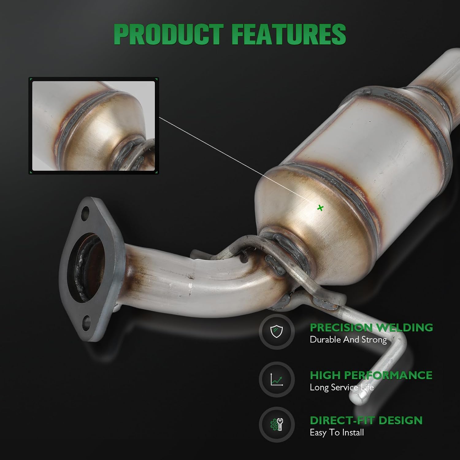 SCITOO 644076 Rear Catalytic Converter Fit For Buick For Encore 2013-2021,For Chevy For Cruze,For Chevy For Cruze Limited 2016,For Chevy For Sonic 2012-2020,For Chevy For Trax,1.4L,EPA Compliant