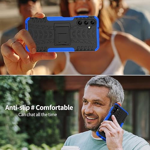 Miniatura 6 de Funda para Samsung Galaxy A14 5G con 2 protectores de pantalla, grado militar, a prueba de golpes, resistente y resistente, con función atril para