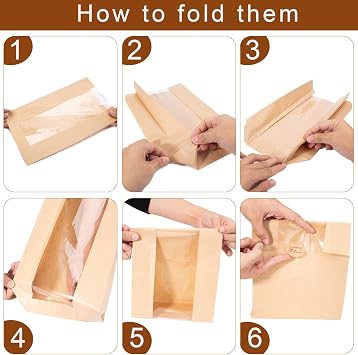 35 Packs Paper Bread Bags for Homemade Bread, Sourdough Bread Bag Homemade Bread Storage Bags with Clear Window, 13.7x8.2x3.5 inch Sourdough Bags