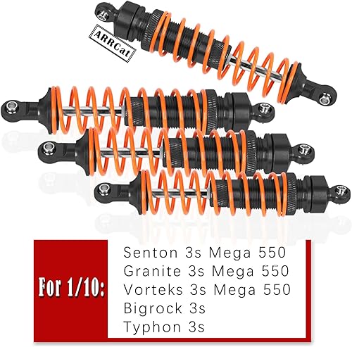 Miniatura 2 de 4 piezas de amortiguadores delanteros y traseros de aluminio completo para 110 Big Rock 3s blxSenton 3s blx 550Granite 3s blx 550Vorteks 3s blx 550