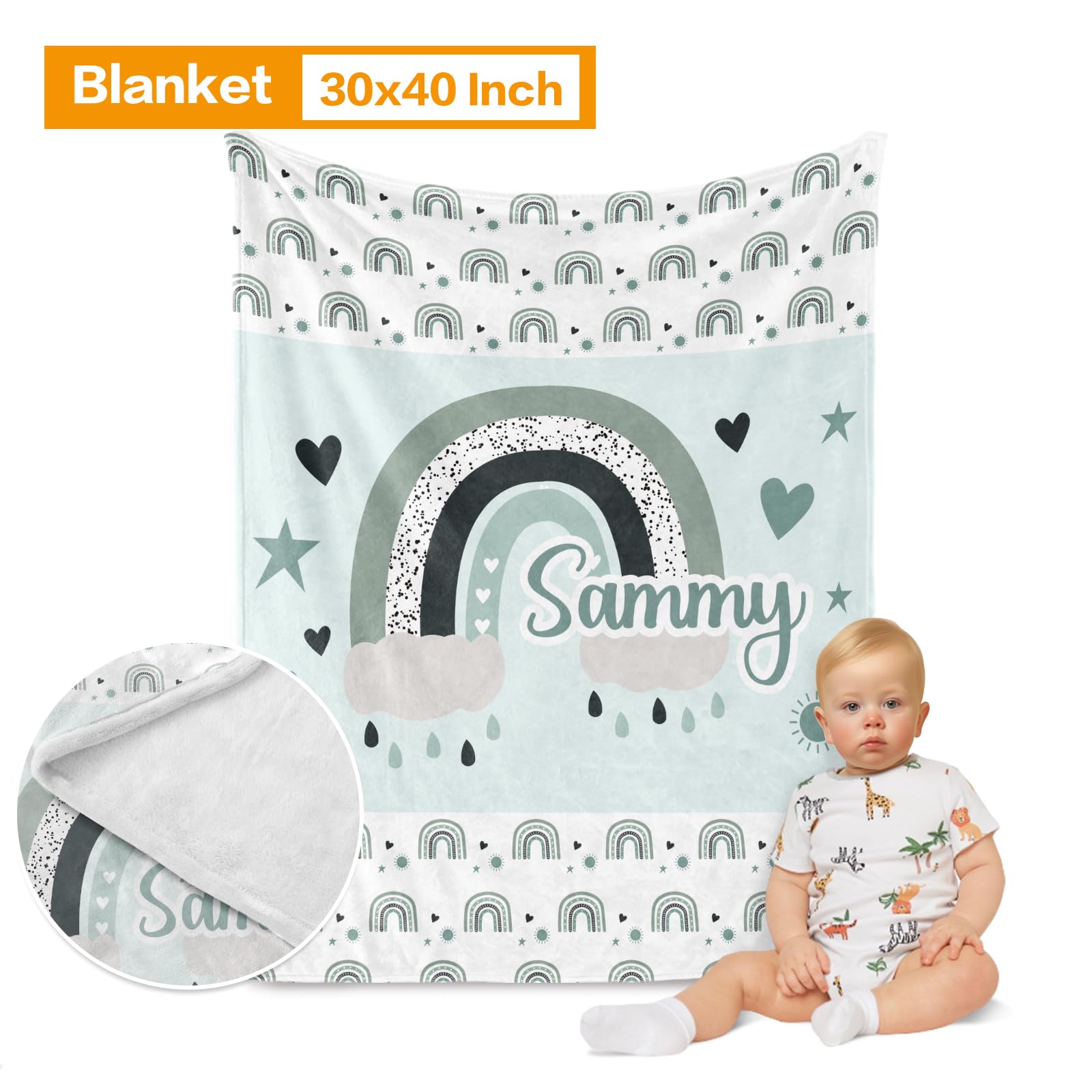 Juego de ropa de cama para cuna de bebé, 5 piezas, juego de cuna de guardería con bolas y diseño de arco iris, manta de bebé con nombre personalizado, sábana bajera para cuna, funda de