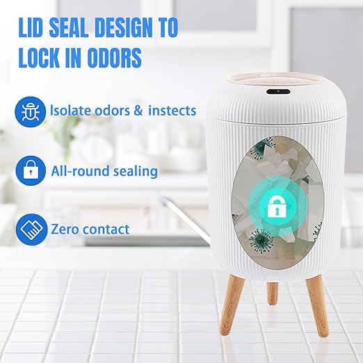Cesto de Basura Automático Sensor de Movimiento 11L Blanco miniatura 4