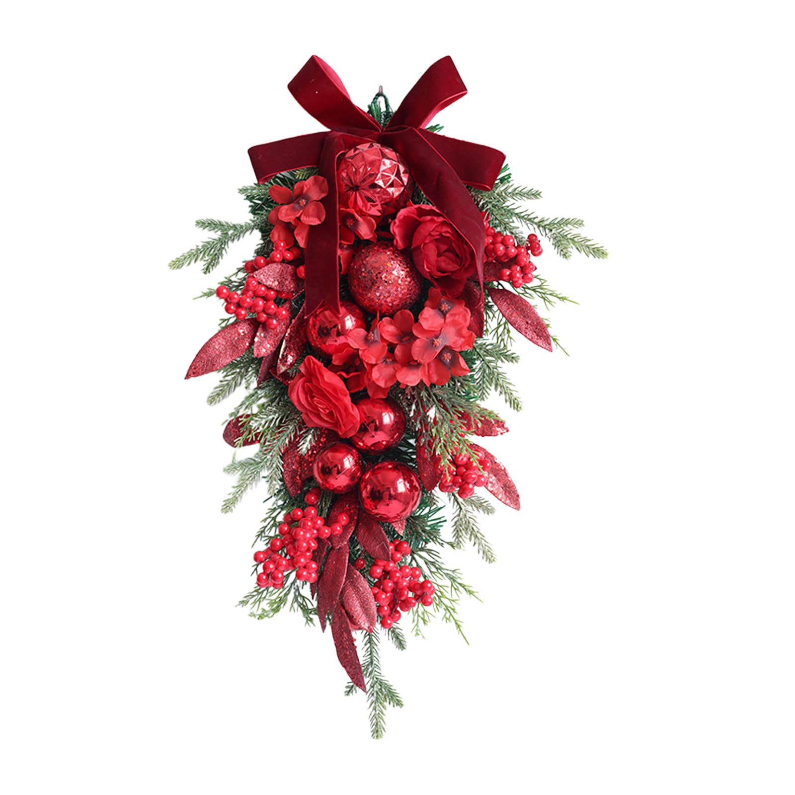 Nucelit Natural Fashion Christmas Pinecone Fruit Wall Decoration Permanent Polystyrene Holiday Door Hanging for Inside Pinecone Fruit Holiday Wreath