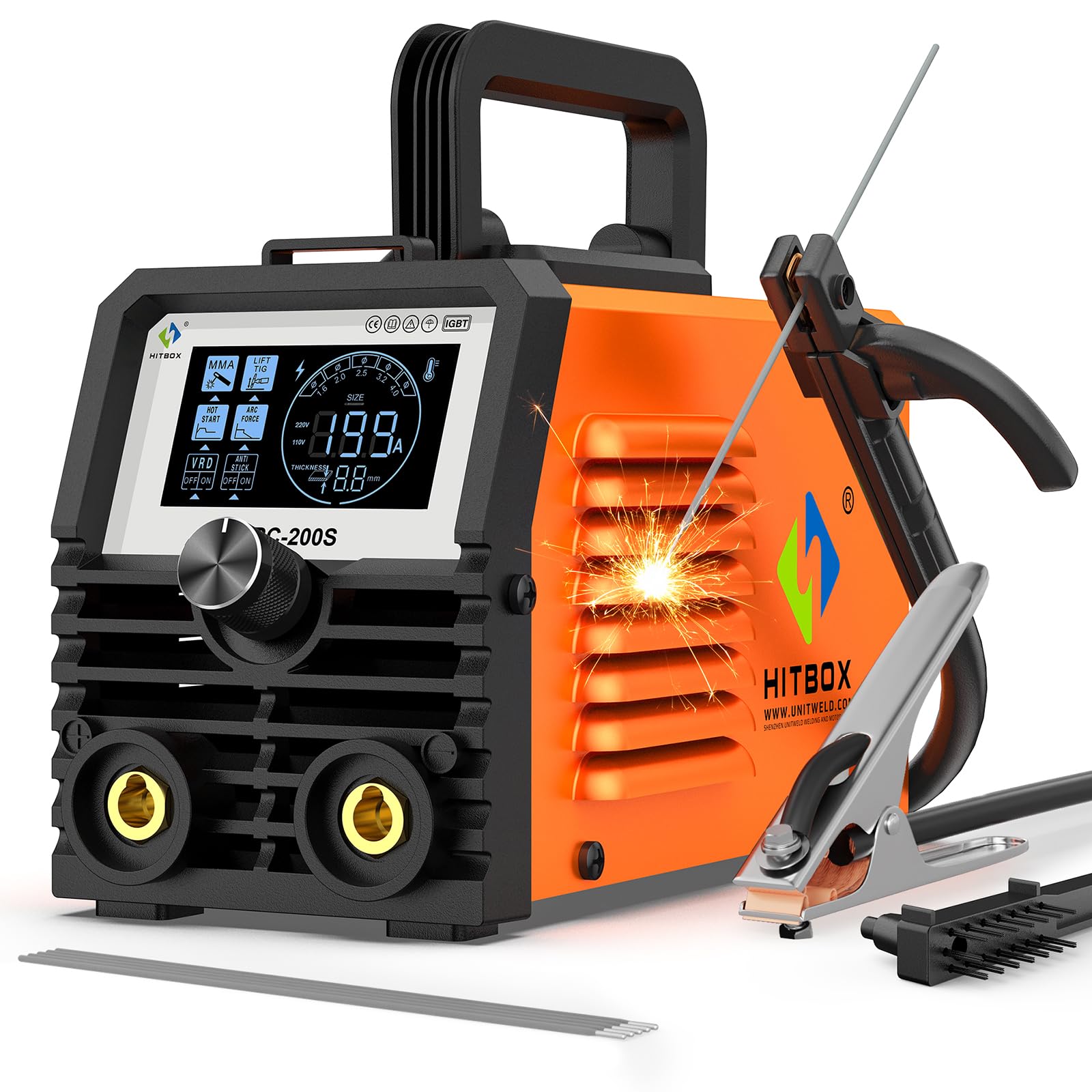 240V Mini ARC Stick Welder, IGBT Inverter Arc Welding Machine with LED Digital Display, Hot Start & ARC Force, Portable Stick Arc Welder for Carbon Steel, Stainless Steel (ARC200S)