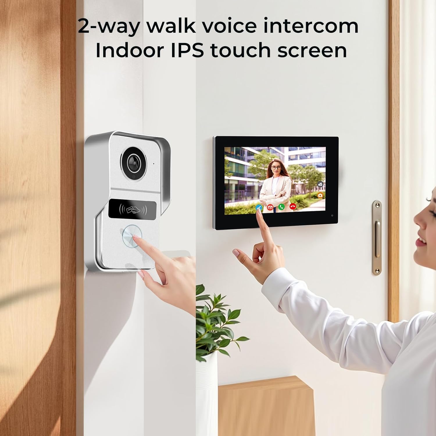 Indoor monitor and outdoor doorbell unit