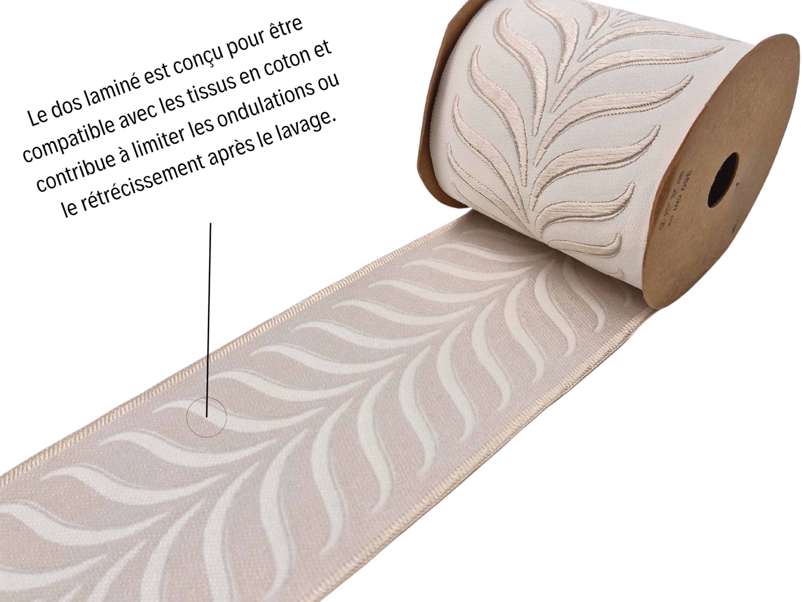 Besticktes Gardinenband, 100 mm – Bordüre für Vorhang, Motiv Botanische Blätter, für Vorhänge, Tapisserie & Nähen, 220-V1