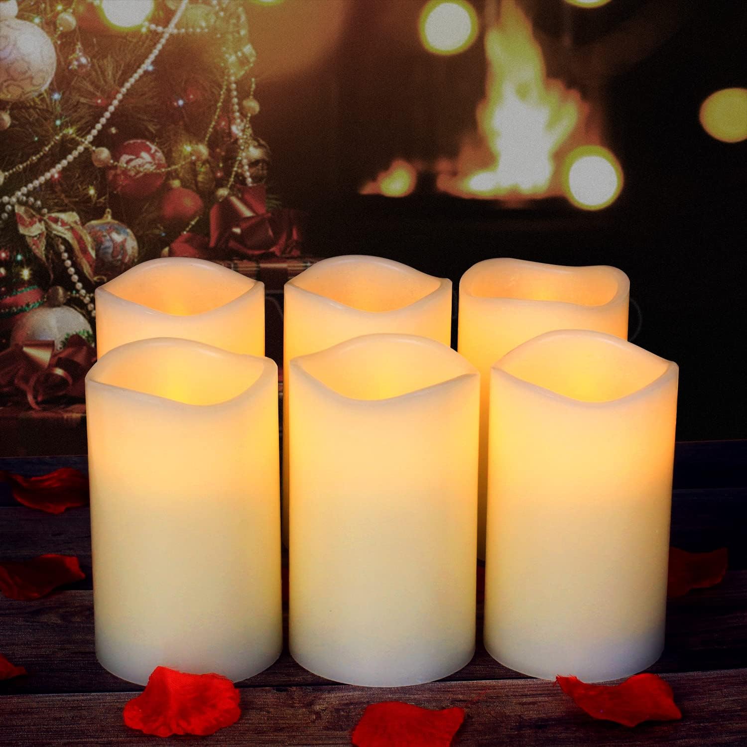 AKU TONPA Flameless Candles Battery Operated Pillar Real Wax Flickering Electric LED Candle Gift Sets with Remote Control Cycling 24 Hours Timer, 3"x5" Pack of 6 : Tools & Home Improvement