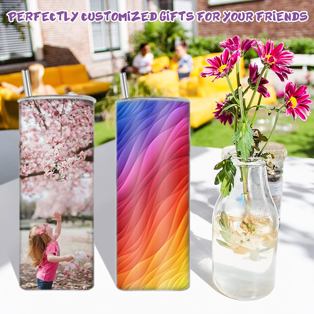 Sublimation Tumblers Bulk, 20 Ounce Skinny Stainless Steel Tumblers
