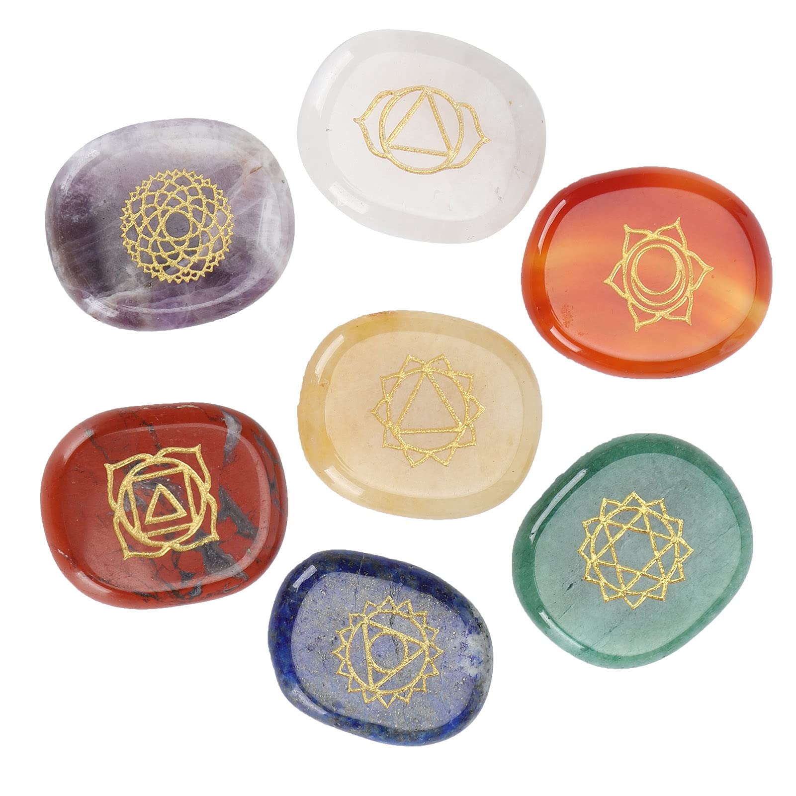 Pierres de chakra naturelles pour lithothérapie et guérison par la méditation - 8