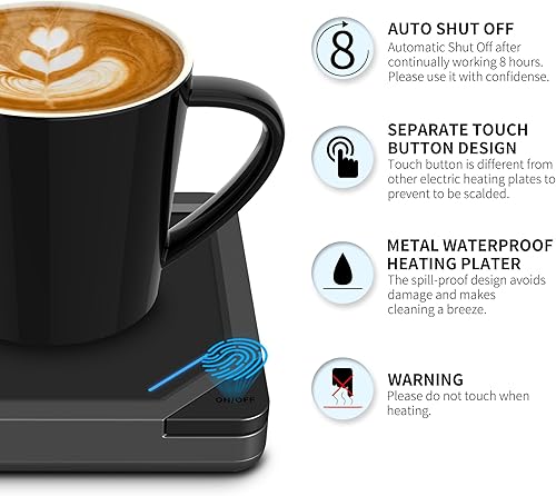 Miniatura 5 de Calentador de taza de café USB calentador eléctrico de taza de café para escritorio con apagado automático, accesorios para escritorio de oficina en