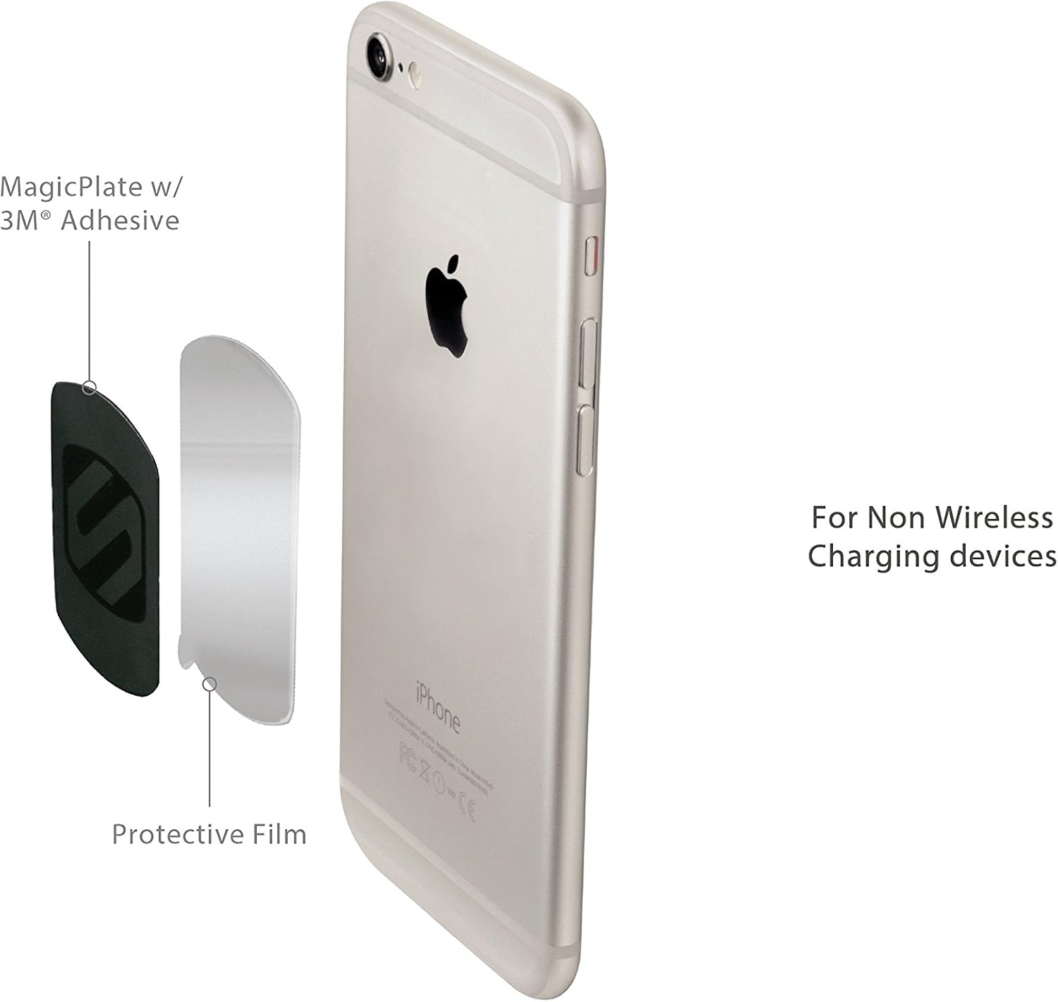 Scosche MRK2PK-UB MagicMount Phone Replacement Plate Kit - for Magnetic Car Phone Mount Holder with Extra Strength Hold, Universal with All Devices, Black, Pack of 2
