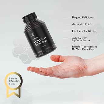 Brown Sugar Boba Tea Kit with Boba Pearls | Brown Sugar Syrup Bubble Tea Kit for up to 40 Drinks