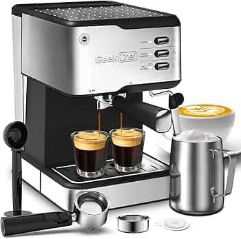 （未使用品）Geek Chef GCF20E エスプレッソマシン　120V仕様 Amazon.com: Geek Chef Espresso Machine, 20 Bar Espresso