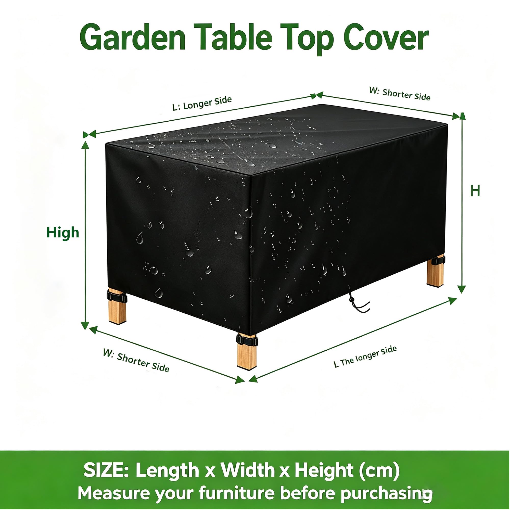 Copertura Divano Esterno Impermeabile, 290x110x60cm/LxWxH Coperture Per Mobili Da Giardino, Telo Copritavolo da Esterno Impermeabile Tavoli e Sedie da Cortile Raggi UV Resistente allo Strappo