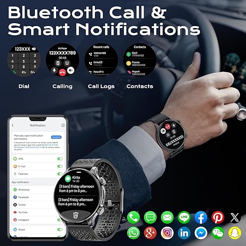 Miniatura 8 de Relojes inteligentes con GPS para hombres (respuestahacer llamadas), reloj inteligente con pantalla AMOLED de 1.60 pulgadas, más de 170 modos