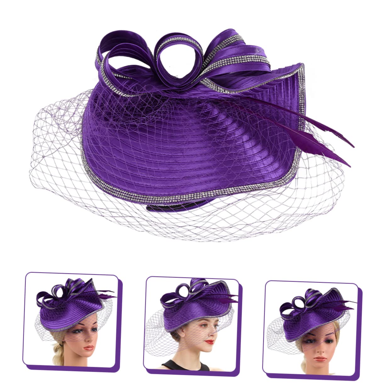 SHERCHPRY 2pezzi Fascinator Elegante per Cerimonie Cappello da tè per Eventi Accessorio Hairband Leggero e Comodo per Sposa e Occasioni Speciali