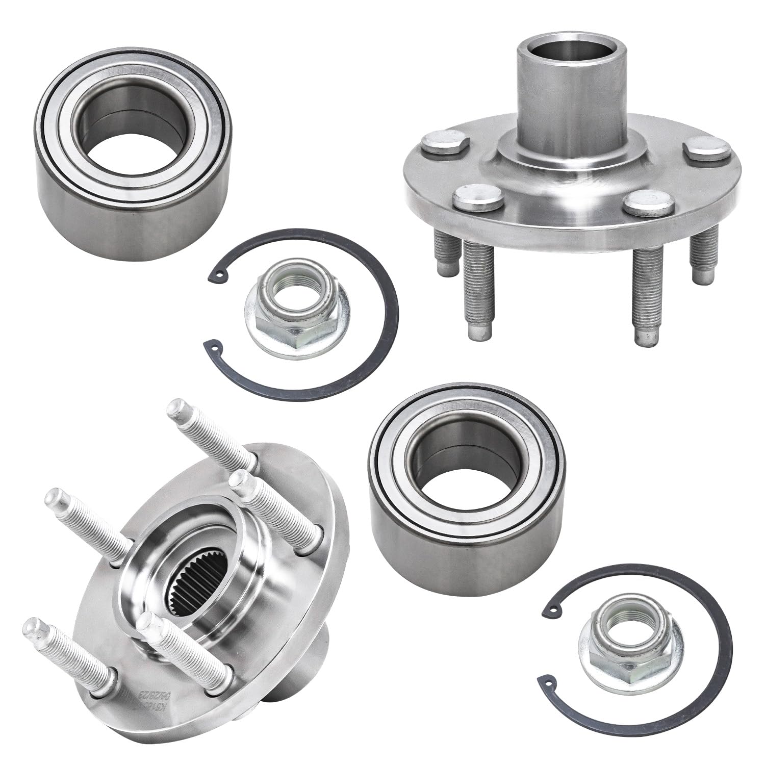 Detroit Axle - 2 Front Wheel Bearing and Hubs Assembly for Ford Edge/Lincoln MKX 2007-2010, 5Lugs Non-ABS