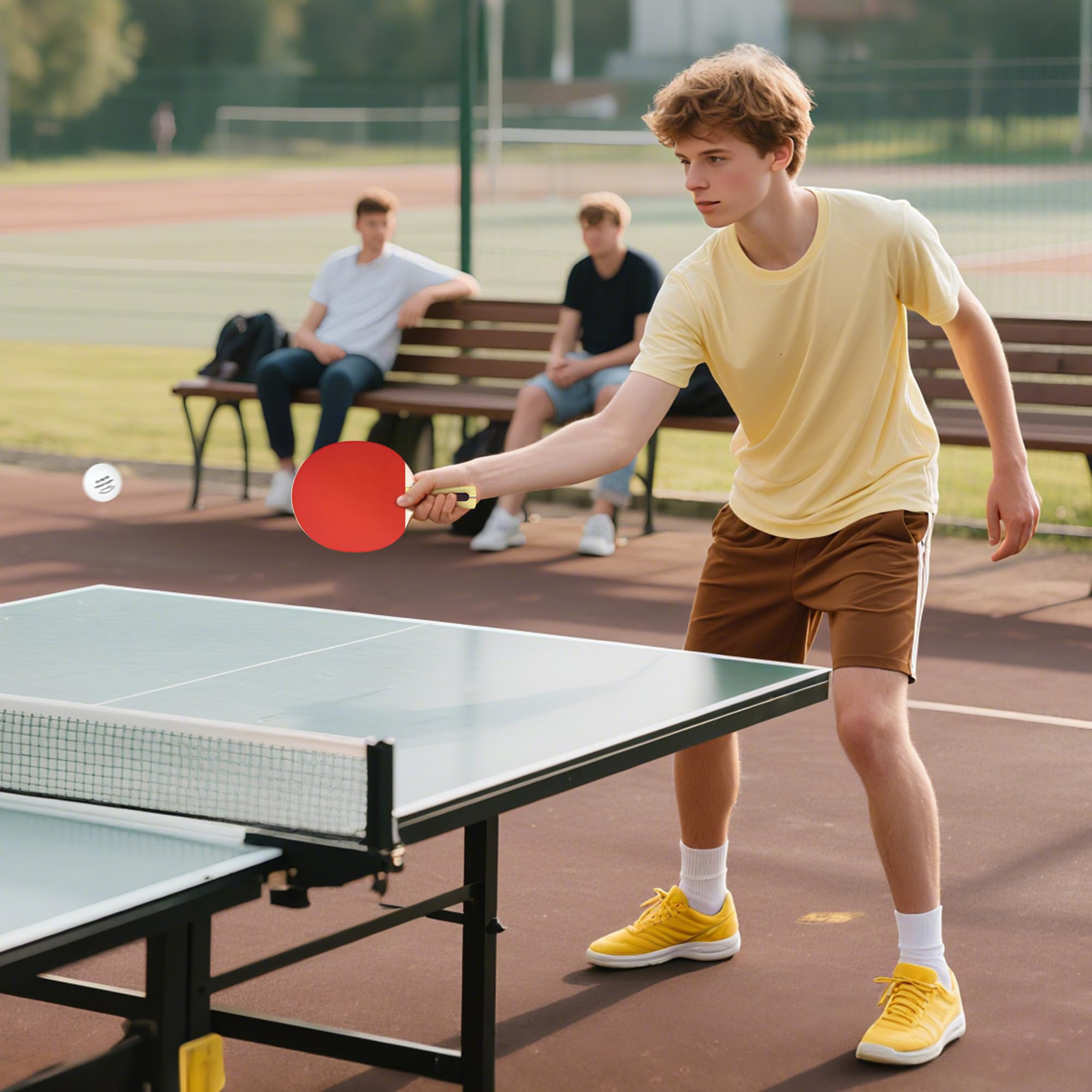 SPORTNOW Lot de Raquettes de ping-Pong, Tennis de Table 4 Raquettes + 8 balles + 1 Sac, pour Amateurs, débutants, Experts