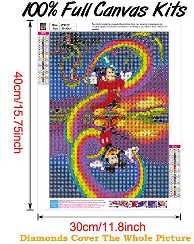 5D Diamond Painting Kits, Full Drill Round Rhinestone Paint with Diamonds,Cross Stitch Embroidery Art Perfect for Relaxation and Home Wall Decor (Magic Rainbow, 12X16inch)
