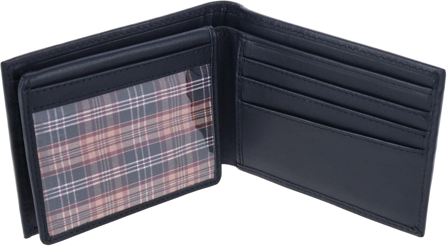Trafalgar Men's Sergio Genuine Leather RFID Bi-Fold Passcase Wallet, Black - Image 4